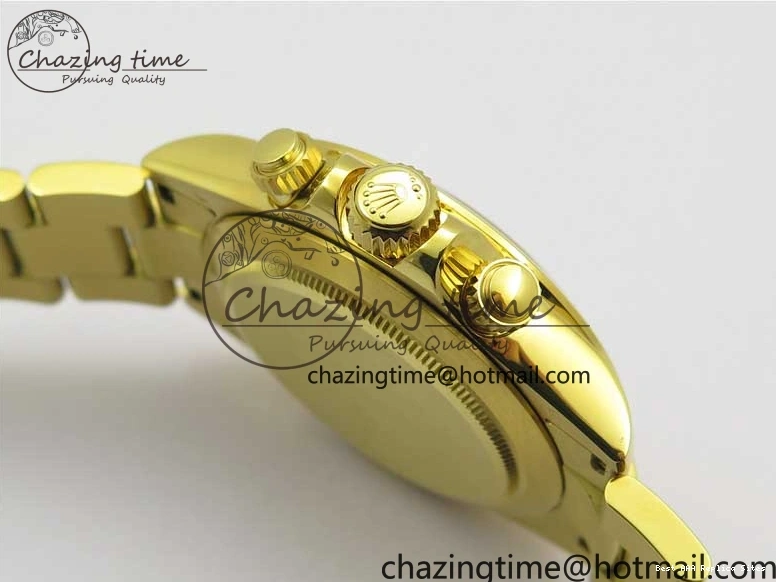 AAA Replica Watches and Daytona Noob YG Bracelet BestValue 904L SA Black Crystal Case Dial YG Best 1:1 2630 116508 Edition 0109